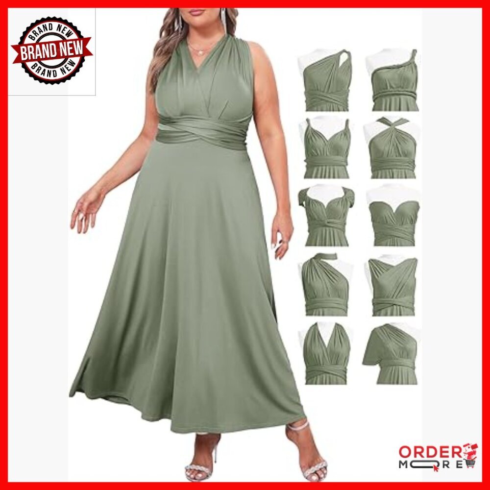 Plus Size Infinity Convertible Maxi Dress Formal Evening Gown Bridesmaid Prom
